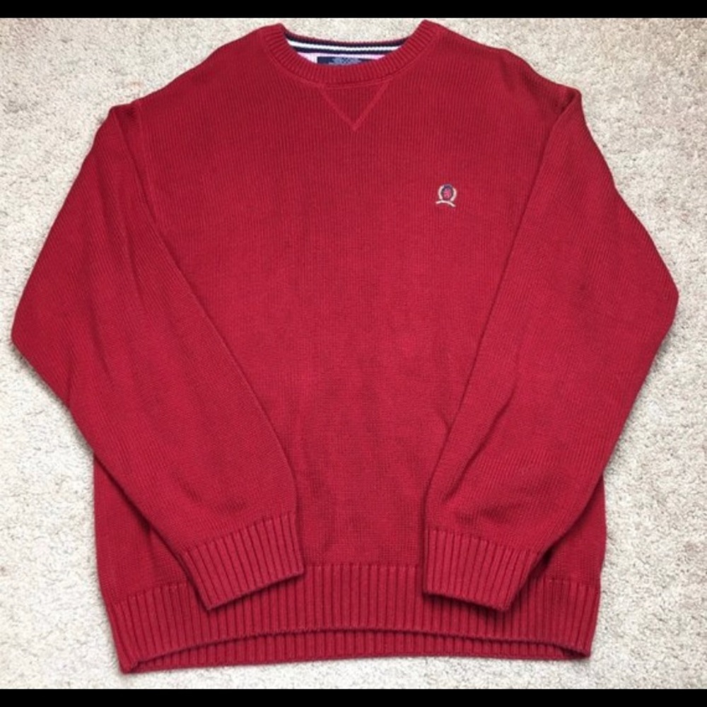 90s Tommy Hilfiger Red Sweater